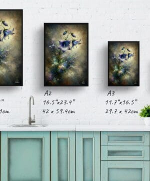Bellflower (Campanula) Oil Painting Style Art Print - Whimsical Painting Framed Plant Wall Art - Image 12