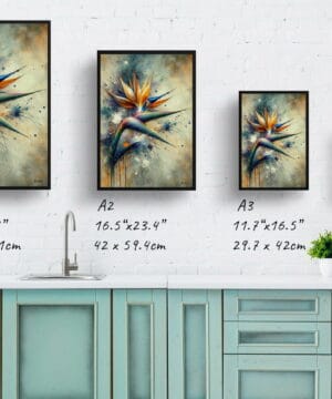 Bird of Paradise (Strelitzia) Oil Painting Style Art Print - Whimsical Painting Framed Plant Wall Art 25 Bird of Paradise (Strelitzia) Oil Painting Style Art Print - Whimsical Painting Framed Plant Wall Art - Image 12