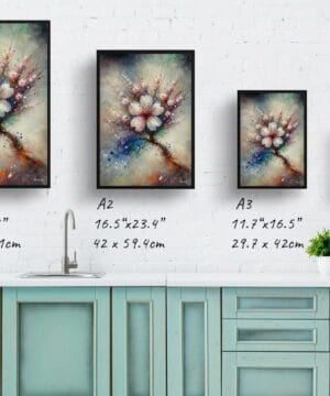 Cherry Blossom (Sakura) Oil Painting Style Art Print - Whimsical Painting Framed Plant Wall Art 25 Cherry Blossom (Sakura) Oil Painting Style Art Print - Whimsical Painting Framed Plant Wall Art - Image 12