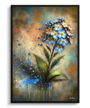 Chinese Forget-me-not (Cynoglossum) Oil Painting Style Art Print - Whimsical Painting Framed Plant Wall Art 18 Chinese Forget-me-not (Cynoglossum) Oil Painting Style Art Print - Whimsical Painting Framed Plant Wall Art - Image 5