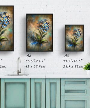 Chinese Forget-me-not (Cynoglossum) Oil Painting Style Art Print - Whimsical Painting Framed Plant Wall Art 25 Chinese Forget-me-not (Cynoglossum) Oil Painting Style Art Print - Whimsical Painting Framed Plant Wall Art - Image 12