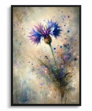 Cornflower (Centaurea cyanus) Oil Painting Style Art Print - Whimsical Painting Framed Plant Wall Art 18 Cornflower (Centaurea cyanus) Oil Painting Style Art Print - Whimsical Painting Framed Plant Wall Art - Image 5