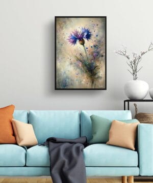 Cornflower (Centaurea cyanus) Oil Painting Style Art Print - Whimsical Painting Framed Plant Wall Art 23 Cornflower (Centaurea cyanus) Oil Painting Style Art Print - Whimsical Painting Framed Plant Wall Art - Image 10