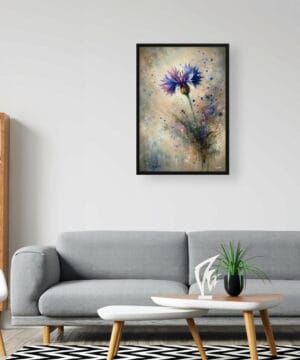 Cornflower (Centaurea cyanus) Oil Painting Style Art Print - Whimsical Painting Framed Plant Wall Art 24 Cornflower (Centaurea cyanus) Oil Painting Style Art Print - Whimsical Painting Framed Plant Wall Art - Image 11