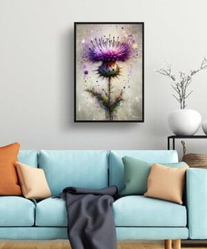 Cotton thistle (Onopordum) Oil Painting Style Art Print - Whimsical Painting Framed Plant Wall Art 19 Cotton thistle (Onopordum) Oil Painting Style Art Print - Whimsical Painting Framed Plant Wall Art - Image 6
