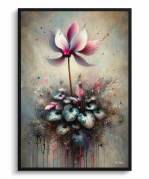 Cyclamen Persicum (Cyclamen) Oil Painting Style Art Print - Whimsical Painting Framed Plant Wall Art 18 Cyclamen Persicum (Cyclamen) Oil Painting Style Art Print - Whimsical Painting Framed Plant Wall Art - Image 5