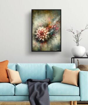 Dahlia (Asteraceae) Oil Painting Style Art Print - Whimsical Painting Framed Plant Wall Art 19 Dahlia (Asteraceae) Oil Painting Style Art Print - Whimsical Painting Framed Plant Wall Art - Image 6