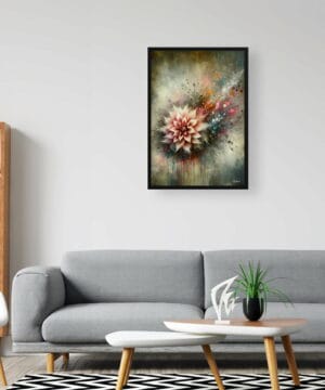 Dahlia (Asteraceae) Oil Painting Style Art Print - Whimsical Painting Framed Plant Wall Art 24 Dahlia (Asteraceae) Oil Painting Style Art Print - Whimsical Painting Framed Plant Wall Art - Image 11
