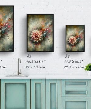 Dahlia (Asteraceae) Oil Painting Style Art Print - Whimsical Painting Framed Plant Wall Art 25 Dahlia (Asteraceae) Oil Painting Style Art Print - Whimsical Painting Framed Plant Wall Art - Image 12