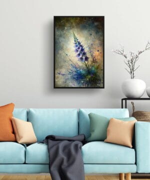 Delphinium (Larkspur) Oil Painting Style Art Print - Whimsical Painting Framed Plant Wall Art 19 Delphinium (Larkspur) Oil Painting Style Art Print - Whimsical Painting Framed Plant Wall Art - Image 6