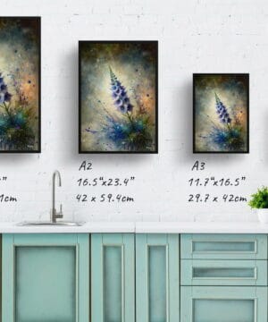 Delphinium (Larkspur) Oil Painting Style Art Print - Whimsical Painting Framed Plant Wall Art 25 Delphinium (Larkspur) Oil Painting Style Art Print - Whimsical Painting Framed Plant Wall Art - Image 12