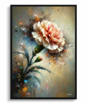 Dianthus caryophyllus (Carnation) Oil Painting Style Art Print - Whimsical Painting Framed Plant Wall Art 22 Dianthus caryophyllus (Carnation) Oil Painting Style Art Print - Whimsical Painting Framed Plant Wall Art - Image 9