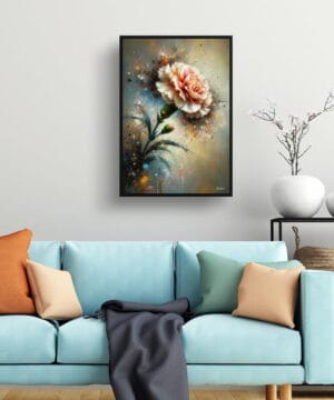 Dianthus caryophyllus (Carnation) Oil Painting Style Art Print - Whimsical Painting Framed Plant Wall Art 23 Dianthus caryophyllus (Carnation) Oil Painting Style Art Print - Whimsical Painting Framed Plant Wall Art - Image 10