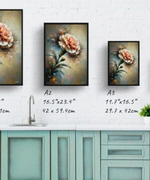 Dianthus caryophyllus (Carnation) Oil Painting Style Art Print - Whimsical Painting Framed Plant Wall Art 25 Dianthus caryophyllus (Carnation) Oil Painting Style Art Print - Whimsical Painting Framed Plant Wall Art - Image 12