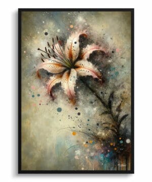 Fawn lilies (Erythronium) Oil Painting Style Art Print - Whimsical Painting Framed Plant Wall Art - Image 9