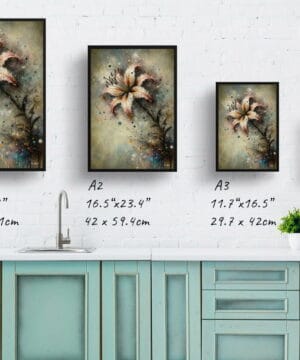 Fawn lilies (Erythronium) Oil Painting Style Art Print - Whimsical Painting Framed Plant Wall Art - Image 12