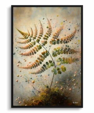 Five-fingered maidenhair fern (Adiantum pedatum) Oil Painting Style Art Print - Whimsical Painting Framed Plant Wall Art 18 Five-fingered maidenhair fern (Adiantum pedatum) Oil Painting Style Art Print - Whimsical Painting Framed Plant Wall Art - Image 5