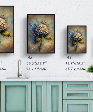 Hortensia (Hydrangea) Oil Painting Style Art Print - Whimsical Painting Framed Plant Wall Art 25 Hortensia (Hydrangea) Oil Painting Style Art Print - Whimsical Painting Framed Plant Wall Art - Image 12