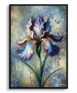 Iris (Fleur-de-lis) Oil Painting Style Art Print - Whimsical Painting Framed Plant Wall Art 22 Iris (Fleur-de-lis) Oil Painting Style Art Print - Whimsical Painting Framed Plant Wall Art - Image 9