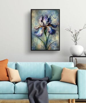 Iris (Fleur-de-lis) Oil Painting Style Art Print - Whimsical Painting Framed Plant Wall Art 19 Iris (Fleur-de-lis) Oil Painting Style Art Print - Whimsical Painting Framed Plant Wall Art - Image 6