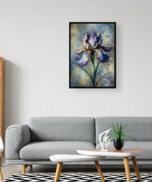 Iris (Fleur-de-lis) Oil Painting Style Art Print - Whimsical Painting Framed Plant Wall Art 20 Iris (Fleur-de-lis) Oil Painting Style Art Print - Whimsical Painting Framed Plant Wall Art - Image 7
