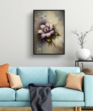 Leather flower (Clematis) Oil Painting Style Art Print - Whimsical Painting Framed Plant Wall Art 23 Leather flower (Clematis) Oil Painting Style Art Print - Whimsical Painting Framed Plant Wall Art - Image 10