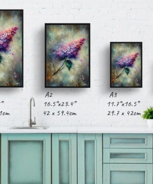 Lilac (Syringa vulgaris) Oil Painting Style Art Print - Whimsical Painting Framed Plant Wall Art 21 Lilac (Syringa vulgaris) Oil Painting Style Art Print - Whimsical Painting Framed Plant Wall Art - Image 8