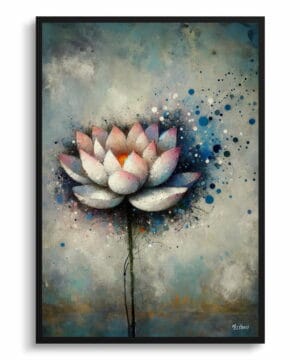 Lotus (Nelumbo nucifera) Oil Painting Style Art Print - Whimsical Painting Framed Plant Wall Art 18 Lotus (Nelumbo nucifera) Oil Painting Style Art Print - Whimsical Painting Framed Plant Wall Art - Image 5