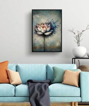 Lotus (Nelumbo nucifera) Oil Painting Style Art Print - Whimsical Painting Framed Plant Wall Art 23 Lotus (Nelumbo nucifera) Oil Painting Style Art Print - Whimsical Painting Framed Plant Wall Art - Image 10