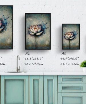 Lotus (Nelumbo nucifera) Oil Painting Style Art Print - Whimsical Painting Framed Plant Wall Art 25 Lotus (Nelumbo nucifera) Oil Painting Style Art Print - Whimsical Painting Framed Plant Wall Art - Image 12