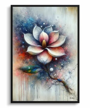 Magnolia (grandiflora) Oil Painting Style Art Print - Whimsical Painting Framed Plant Wall Art 22 Magnolia (grandiflora) Oil Painting Style Art Print - Whimsical Painting Framed Plant Wall Art - Image 9