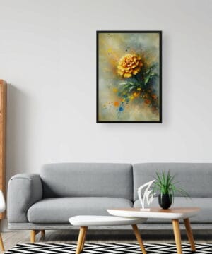Marigold (Tagetes) Oil Painting Style Art Print - Whimsical Painting Framed Plant Wall Art 24 Marigold (Tagetes) Oil Painting Style Art Print - Whimsical Painting Framed Plant Wall Art - Image 11