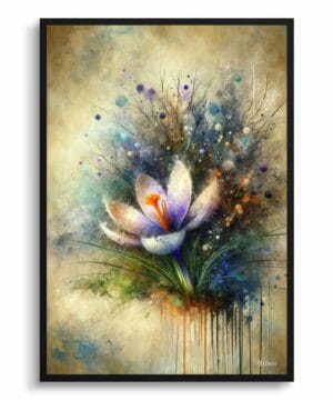 Meadow Saffron (Crocus) Oil Painting Style Art Print - Whimsical Painting Framed Plant Wall Art 22 Meadow Saffron (Crocus) Oil Painting Style Art Print - Whimsical Painting Framed Plant Wall Art - Image 9