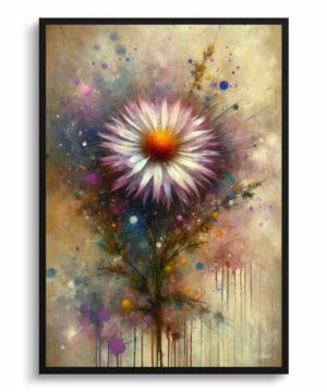 Michaelmas Daisy (Aster) Oil Painting Style Art Print - Whimsical Painting Framed Plant Wall Art 18 Michaelmas Daisy (Aster) Oil Painting Style Art Print - Whimsical Painting Framed Plant Wall Art - Image 5
