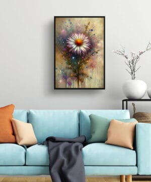 Michaelmas Daisy (Aster) Oil Painting Style Art Print - Whimsical Painting Framed Plant Wall Art 23 Michaelmas Daisy (Aster) Oil Painting Style Art Print - Whimsical Painting Framed Plant Wall Art - Image 10