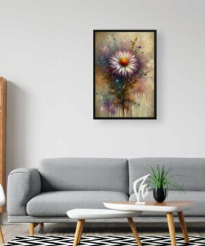Michaelmas Daisy (Aster) Oil Painting Style Art Print - Whimsical Painting Framed Plant Wall Art 20 Michaelmas Daisy (Aster) Oil Painting Style Art Print - Whimsical Painting Framed Plant Wall Art - Image 7