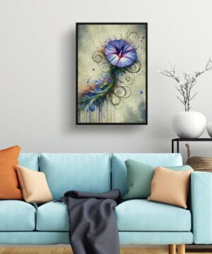 Morning Glory (Ipomoea purpurea) Oil Painting Style Art Print - Whimsical Painting Framed Plant Wall Art 23 Morning Glory (Ipomoea purpurea) Oil Painting Style Art Print - Whimsical Painting Framed Plant Wall Art - Image 10