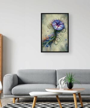 Morning Glory (Ipomoea purpurea) Oil Painting Style Art Print - Whimsical Painting Framed Plant Wall Art 24 Morning Glory (Ipomoea purpurea) Oil Painting Style Art Print - Whimsical Painting Framed Plant Wall Art - Image 11