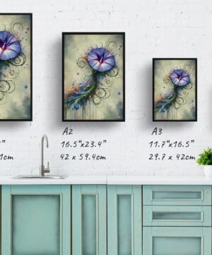 Morning Glory (Ipomoea purpurea) Oil Painting Style Art Print - Whimsical Painting Framed Plant Wall Art 21 Morning Glory (Ipomoea purpurea) Oil Painting Style Art Print - Whimsical Painting Framed Plant Wall Art - Image 8
