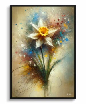Narcissus Jonquil (Daffodil) Oil Painting Style Art Print - Whimsical Painting Framed Plant Wall Art 18 Narcissus Jonquil (Daffodil) Oil Painting Style Art Print - Whimsical Painting Framed Plant Wall Art - Image 5