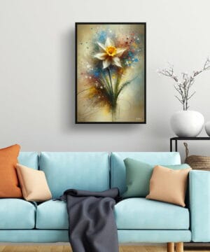 Narcissus Jonquil (Daffodil) Oil Painting Style Art Print - Whimsical Painting Framed Plant Wall Art 19 Narcissus Jonquil (Daffodil) Oil Painting Style Art Print - Whimsical Painting Framed Plant Wall Art - Image 6