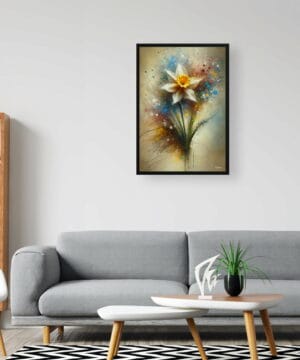 Narcissus Jonquil (Daffodil) Oil Painting Style Art Print - Whimsical Painting Framed Plant Wall Art 20 Narcissus Jonquil (Daffodil) Oil Painting Style Art Print - Whimsical Painting Framed Plant Wall Art - Image 7