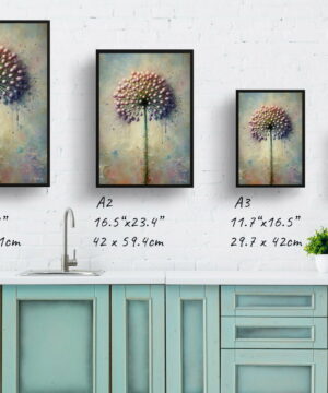 Ornamental onion (Allium Nigrum) Oil Painting Style Art Print - Whimsical Painting Framed Plant Wall Art 25 Ornamental onion (Allium Nigrum) Oil Painting Style Art Print - Whimsical Painting Framed Plant Wall Art - Image 12