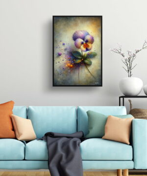 Pansy (Viola x wittrockiana) Oil Painting Style Art Print - Whimsical Painting Framed Plant Wall Art 23 Pansy (Viola x wittrockiana) Oil Painting Style Art Print - Whimsical Painting Framed Plant Wall Art - Image 10