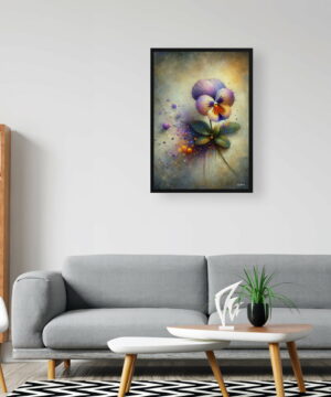 Pansy (Viola x wittrockiana) Oil Painting Style Art Print - Whimsical Painting Framed Plant Wall Art 24 Pansy (Viola x wittrockiana) Oil Painting Style Art Print - Whimsical Painting Framed Plant Wall Art - Image 11