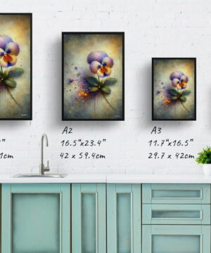 Pansy (Viola x wittrockiana) Oil Painting Style Art Print - Whimsical Painting Framed Plant Wall Art 25 Pansy (Viola x wittrockiana) Oil Painting Style Art Print - Whimsical Painting Framed Plant Wall Art - Image 12