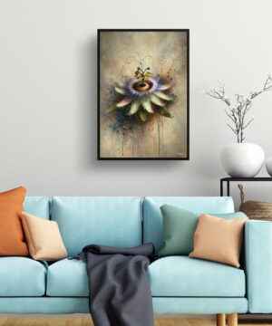 Passion Flower (Passiflora) Oil Painting Style Art Print - Whimsical Painting Framed Plant Wall Art 23 Passion Flower (Passiflora) Oil Painting Style Art Print - Whimsical Painting Framed Plant Wall Art - Image 10