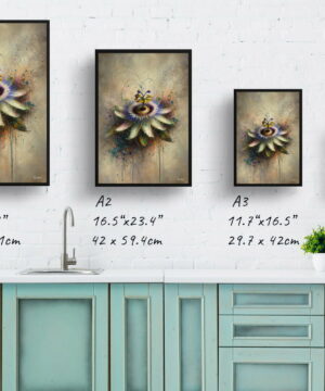 Passion Flower (Passiflora) Oil Painting Style Art Print - Whimsical Painting Framed Plant Wall Art 25 Passion Flower (Passiflora) Oil Painting Style Art Print - Whimsical Painting Framed Plant Wall Art - Image 12