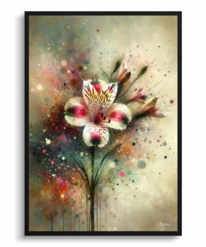 Peruvian Lily of the Incas (Alstroemeria) Oil Painting Style Art Print - Whimsical Painting Framed Plant Wall Art 22 Peruvian Lily of the Incas (Alstroemeria) Oil Painting Style Art Print - Whimsical Painting Framed Plant Wall Art - Image 9