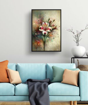 Peruvian Lily of the Incas (Alstroemeria) Oil Painting Style Art Print - Whimsical Painting Framed Plant Wall Art 23 Peruvian Lily of the Incas (Alstroemeria) Oil Painting Style Art Print - Whimsical Painting Framed Plant Wall Art - Image 10
